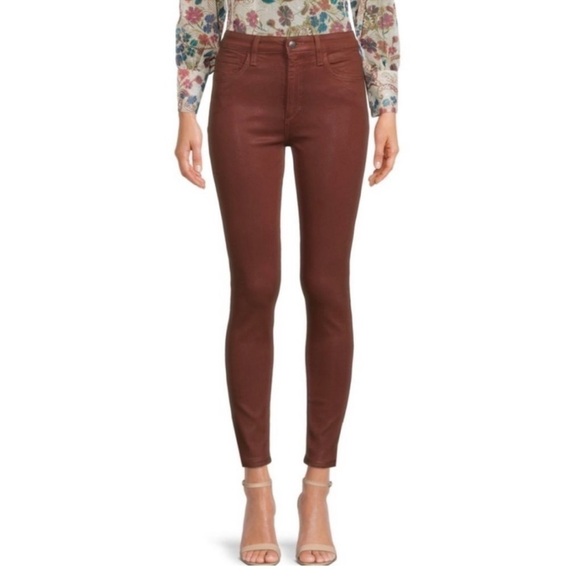 Joes Jeans High Rise Skinny size 29 Saddleback Coated Burnt Orange Pants Stretch - Picture 1 of 9